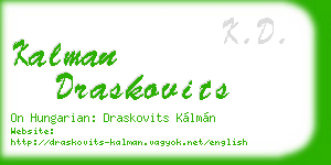 kalman draskovits business card
